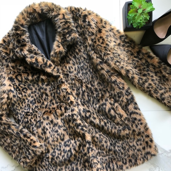 Jackets & Blazers - Faux Fur Leopard Coat